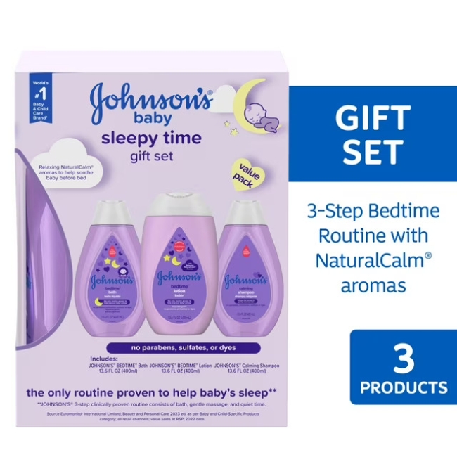 Johnson's Sleepy Time Relaxing Baby Bedtime Gift Set, 3 Items