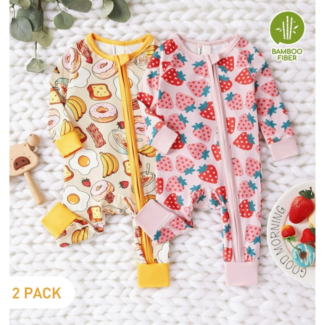 Bamboo Baby Pajamas Baby Girl . 2Pack